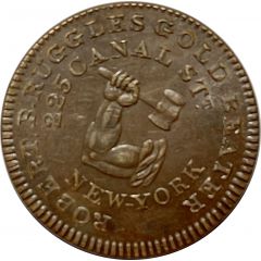 Hard Times Token - Robert B. Ruggles, Gold Beater New York, NY