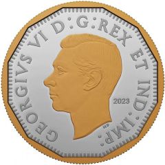 5 Cents In the name of George VI, 1947 Maple Leaf Mark