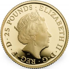 25 Pounds - Elizabeth II 5th portrait, 1/4 oz Fine Gold