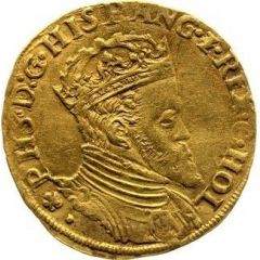 1 Gold Real - Philip II with ANG