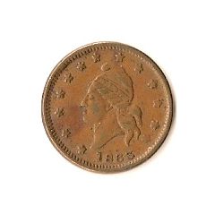 1 Cent Civil War Token - Army and Navy/Liberty Head