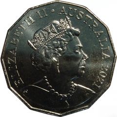 50 Cents - Elizabeth II 6th Portrait - 100 Years RAAF - P-40 Kittyhawk