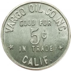 5 Cents - Vargo Oil Co Inc. North Hollywood, California