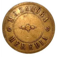 10 Centavos - M. J. Zamora Santo Domingo, Heredia
