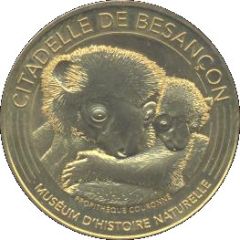 Monnaie de Paris Tourist Token - Citadelle de Besançon Muséum d`histoire naturelle - Propithèque couronné
