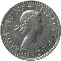 3 Pence - Elizabeth II 1st Portrait, without `F:D:`