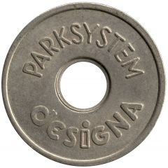Parking Token - desiGNA 26 mm, pointed and rounded `s`