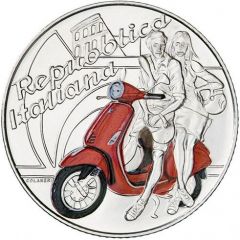 5 Euros Vespa, red