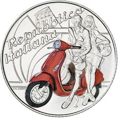5 Euros Vespa, red