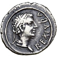Denarius - Juba II Caesarea, no club behind Juba`s head