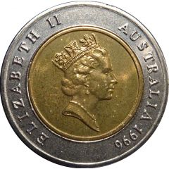 5 Dollars - Elizabeth II 3rd Portrait - Sir Donald Bradman Tribute - Bimetalic