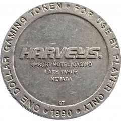 1 Dollar Gaming Token - Harveys Resort Hotel Casino Lake Tahoe, Nevada