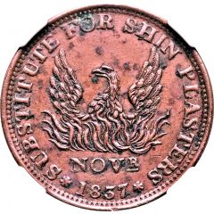 Cent - Hard Times Token - Shin Plasters Not One Cent For Tribute