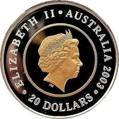 20 Dollars - Elizabeth II 4th Portrait - Golden Jubilee Coronation - Bi-Metalic Proof