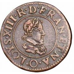 Double Tournois - Louis XIII Riom mint, 3rd type