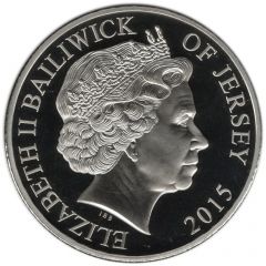 5 Pounds - Elizabeth II Remembrance Day 2015, Proof with gold printed poppies