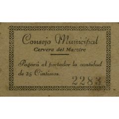 25 Céntimos Cervera del Maestre