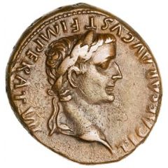 Dupondius - Tiberius ROM ET AVG, altar of Gauls