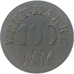 100 Pfennig Wert-Marke, Countermarked `WM`