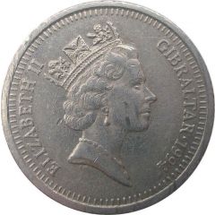 10 Pence - Elizabeth II Moorish Castle, small type