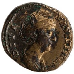 Dupondius - Faustina the Elder AVGVSTA S C, Vesta
