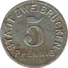 5 Pfennig - Zweibrücken