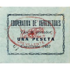 1 Peseta Crevillente, Cooperativa de Agricultores