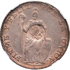 8 Reales - Ferdinand VII Countermark on Peru 8 Reales