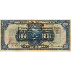 100 Mil Réis Caixa de Estabilização, overprint on 100 Mil Réis P# 70