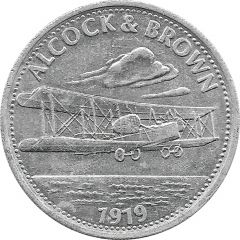 Shell Token - Man in Flight #06 - Alcock and Brown, 1919