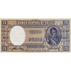 1/2 Centesimo Overprint on 5 Pesos P#119