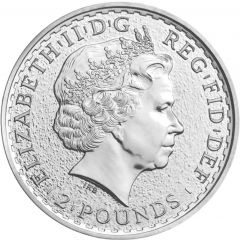 2 Pounds - Elizabeth II 4th portrait, 1 oz Fine Silver