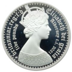 5 Pounds - Elizabeth II Gothic - Quartered Arms, Silver Piedfort