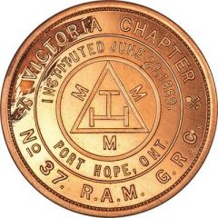 Masonic Penny - Victoria Chapter No. 37 Port Hope, Ontario