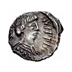 1/4 Siliqua In the name of Justin II, Open staurogram with dot above