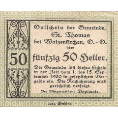 50 Heller St. Thomas bei Waizenkirchen