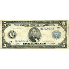 5 Dollars Large-Size Federal Reserve Note