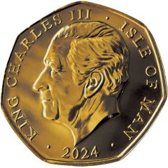 50 Pence - Charles III D-Day Normandy Landings, Gold plated