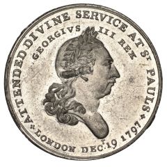 Medalet - George III Naval Thanksgiving, white metal