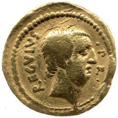 Aureus Livineia: Lucius Livineius Regulus, REGVLVS PR / L·LIVINEIVS REGVLVS