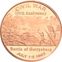 1 oz Copper Civil War - Battle of Gettysburg