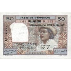 50 Francs / 10 Ariary