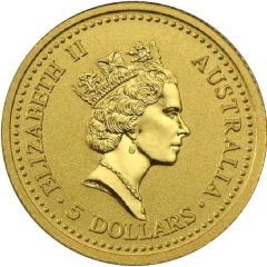 5 Dollars - Elizabeth II 3rd Portrait - Nailtailed Wallaby - Gold Bullion Coin
