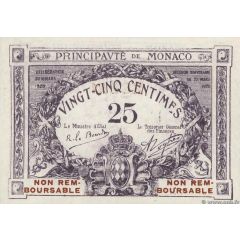 25 Centimes Monaco essai violet