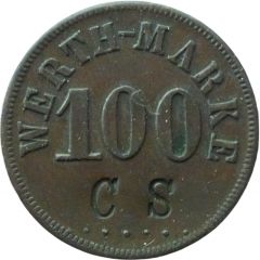 100 Pfennig Werth-Marke, Countermarked `CS`