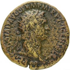 Dupondius - Domitian COS XIIII LVD SAEC FEC S C, Tiber