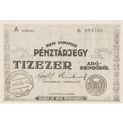 10 000 Adópengő Tax note