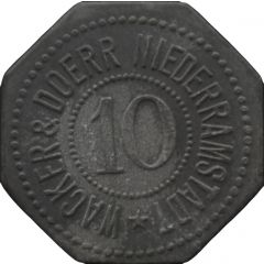 10 Pfennig - Niederramstadt Wacker and Doerr