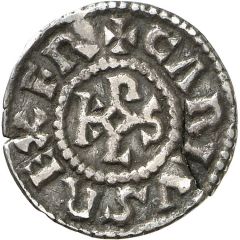 Denier - Charlemagne Mainz, monogram
