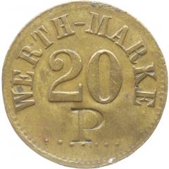 20 Pfennig Werth-Marke, Countermarked `P`